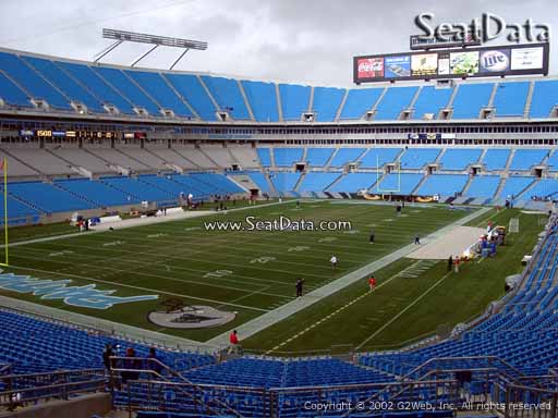 Seat view from section 225 at Bank of America Stadium, home of the Carolina Panthers