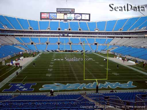 Seat view from section 230 at Bank of America Stadium, home of the Carolina Panthers