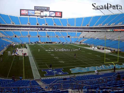 Seat view from section 232 at Bank of America Stadium, home of the Carolina Panthers