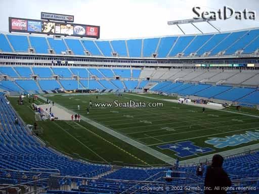 Seat view from section 234 at Bank of America Stadium, home of the Carolina Panthers