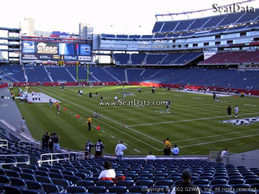 Seat view from section 101 at Gillette Stadium, home of the New England Patriots