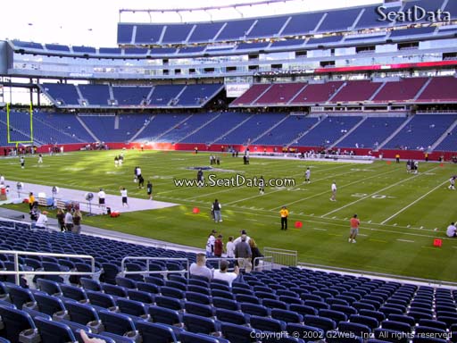 Seat view from section 106 at Gillette Stadium, home of the New England Patriots
