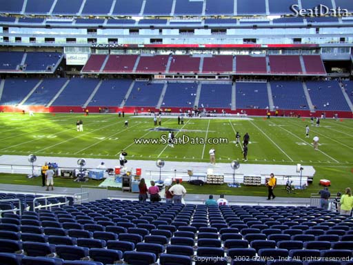 Seat view from section 109 at Gillette Stadium, home of the New England Patriots