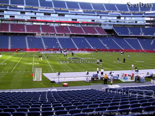Seat view from section 111 at Gillette Stadium, home of the New England Patriots