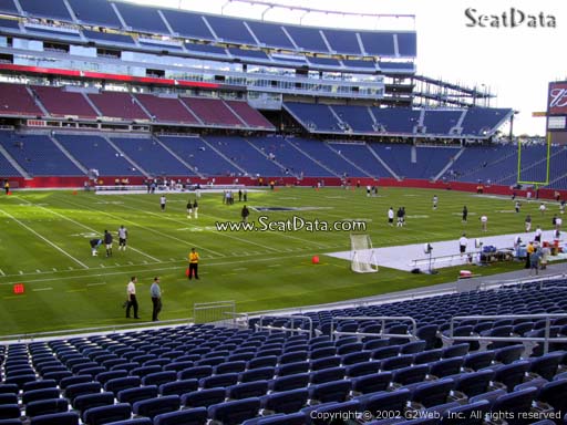 Seat view from section 113 at Gillette Stadium, home of the New England Patriots
