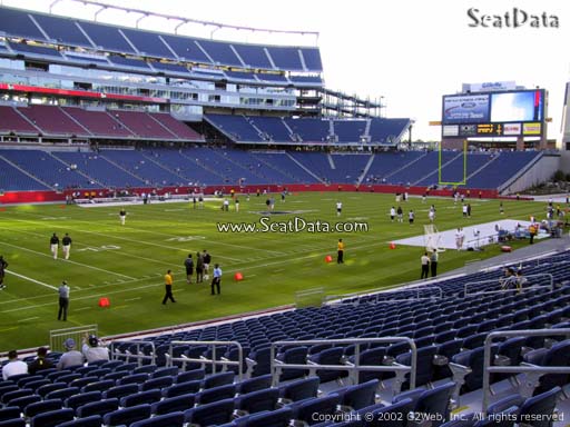 Seat view from section 115 at Gillette Stadium, home of the New England Patriots