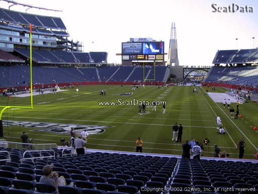 Seat view from section 119 at Gillette Stadium, home of the New England Patriots
