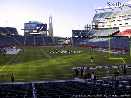 Seat view from section 122 at Gillette Stadium, home of the New England Patriots