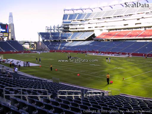 Seat view from section 126 at Gillette Stadium, home of the New England Patriots