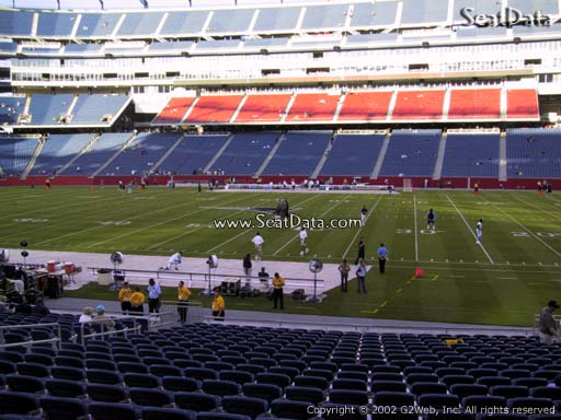 Seat view from section 130 at Gillette Stadium, home of the New England Patriots