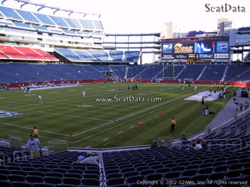Seat view from section 139 at Gillette Stadium, home of the New England Patriots