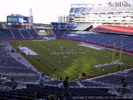 Seat view from section 224 at Gillette Stadium, home of the New England Patriots