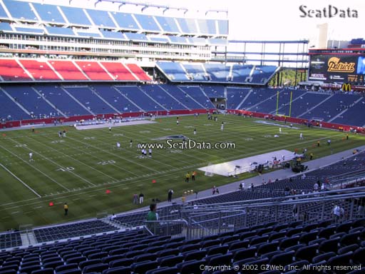 Seat view from section 236 at Gillette Stadium, home of the New England Patriots