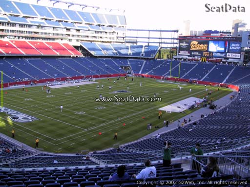 Seat view from section 238 at Gillette Stadium, home of the New England Patriots