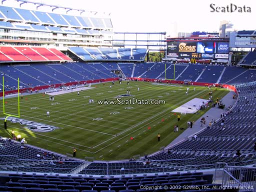 Seat view from section 239 at Gillette Stadium, home of the New England Patriots