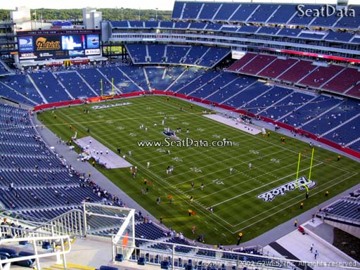 Seat view from section 301 at Gillette Stadium, home of the New England Patriots