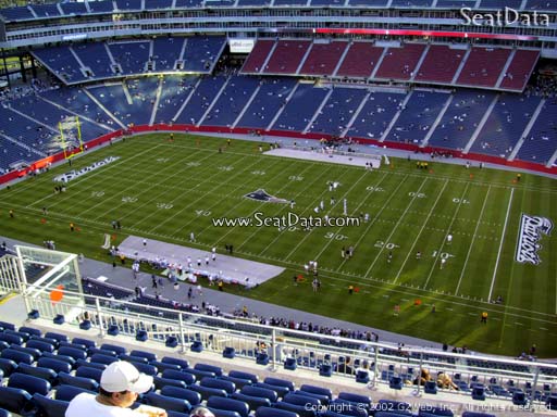 Seat view from section 306 at Gillette Stadium, home of the New England Patriots