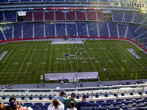 Seat view from section 310 at Gillette Stadium, home of the New England Patriots