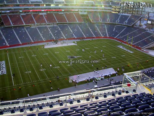 Seat view from section 313 at Gillette Stadium, home of the New England Patriots