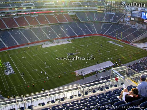 Seat view from section 314 at Gillette Stadium, home of the New England Patriots