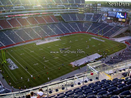 Seat view from section 315 at Gillette Stadium, home of the New England Patriots