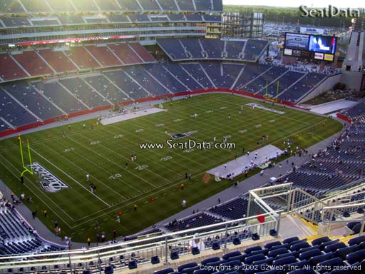 Seat view from section 316 at Gillette Stadium, home of the New England Patriots