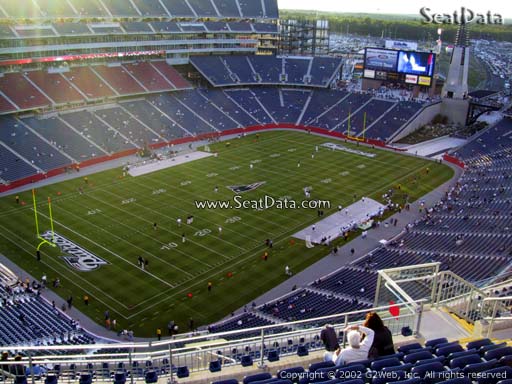 Seat view from section 317 at Gillette Stadium, home of the New England Patriots