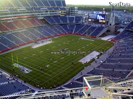 Seat view from section 318 at Gillette Stadium, home of the New England Patriots
