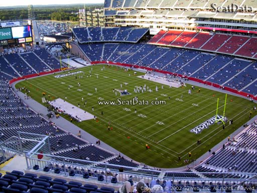 Seat view from section 324 at Gillette Stadium, home of the New England Patriots