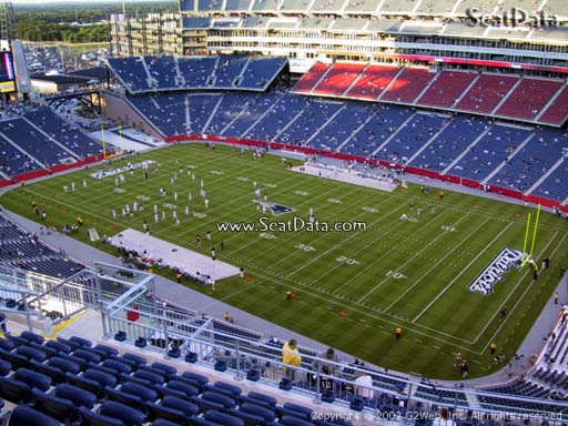 Seat view from section 326 at Gillette Stadium, home of the New England Patriots