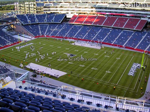 Seat view from section 327 at Gillette Stadium, home of the New England Patriots