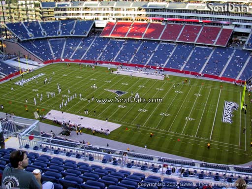 Seat view from section 328 at Gillette Stadium, home of the New England Patriots