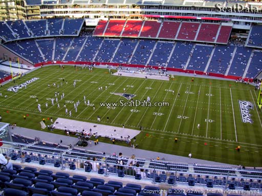 Seat view from section 329 at Gillette Stadium, home of the New England Patriots