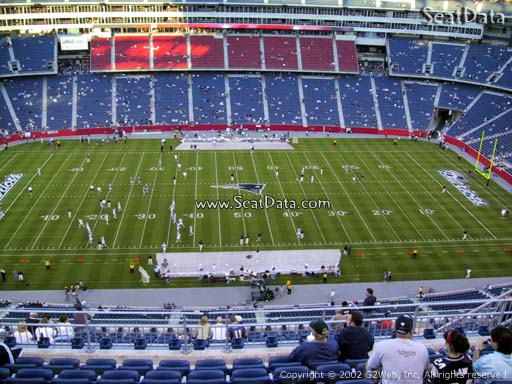Seat view from section 332 at Gillette Stadium, home of the New England Patriots