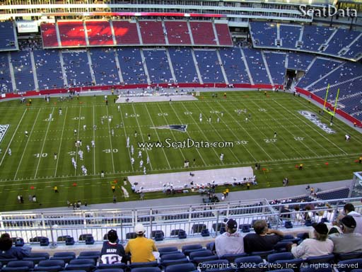Seat view from section 333 at Gillette Stadium, home of the New England Patriots