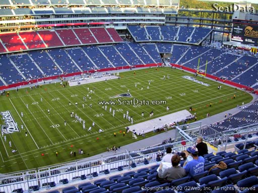 Seat view from section 336 at Gillette Stadium, home of the New England Patriots