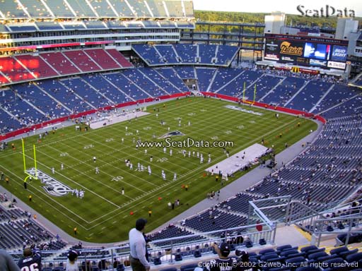 Seat view from section 339 at Gillette Stadium, home of the New England Patriots