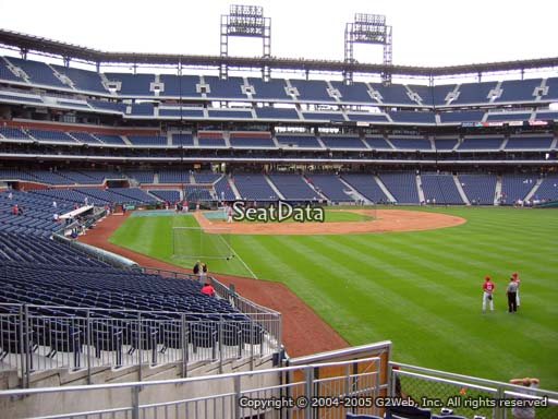 Seat view from section 107 at Citizens Bank Park, home of the Philadelphia Phillies