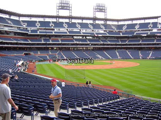 Seat view from section 108 at Citizens Bank Park, home of the Philadelphia Phillies