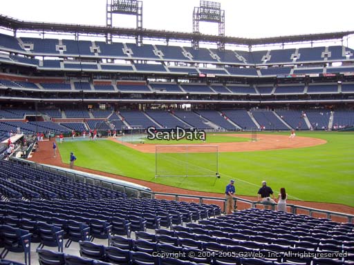 Seat view from section 109 at Citizens Bank Park, home of the Philadelphia Phillies