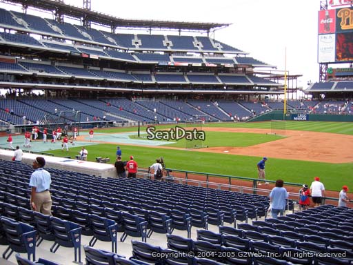 Seat view from section 114 at Citizens Bank Park, home of the Philadelphia Phillies
