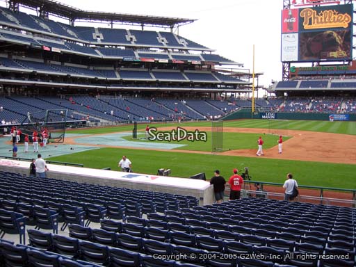 Seat view from section 115 at Citizens Bank Park, home of the Philadelphia Phillies