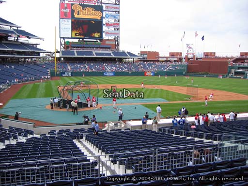 Seat view from section 120 at Citizens Bank Park, home of the Philadelphia Phillies