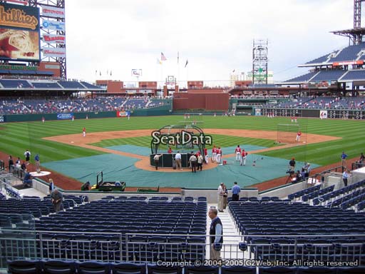 Seat view from section 123 at Citizens Bank Park, home of the Philadelphia Phillies