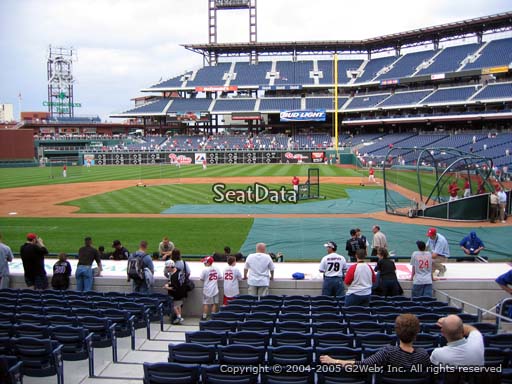 Seat view from section 129 at Citizens Bank Park, home of the Philadelphia Phillies