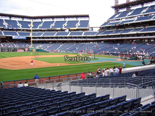 Seat view from section 133 at Citizens Bank Park, home of the Philadelphia Phillies