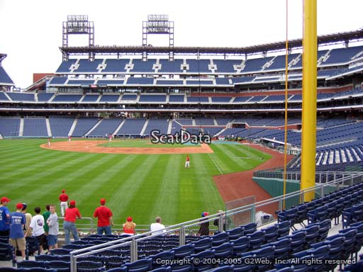 Seat view from section 141 at Citizens Bank Park, home of the Philadelphia Phillies