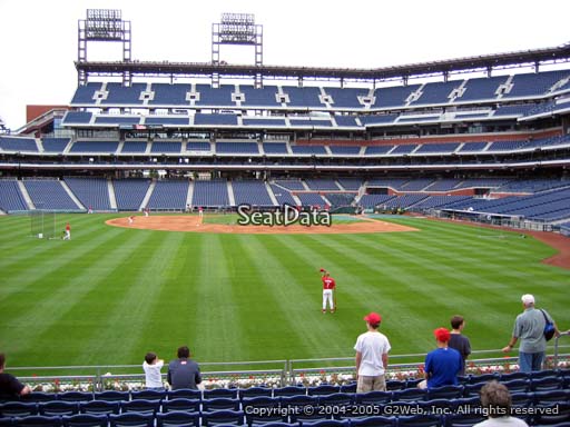 Seat view from section 143 at Citizens Bank Park, home of the Philadelphia Phillies