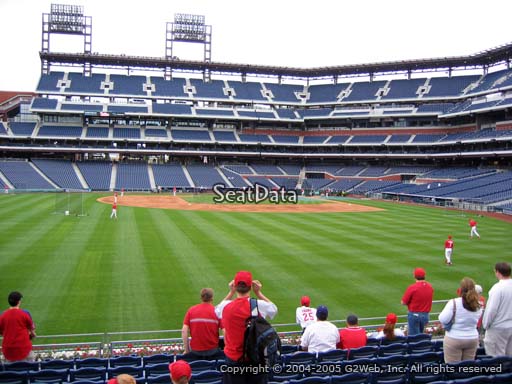 Seat view from section 144 at Citizens Bank Park, home of the Philadelphia Phillies