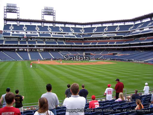Seat view from section 145 at Citizens Bank Park, home of the Philadelphia Phillies